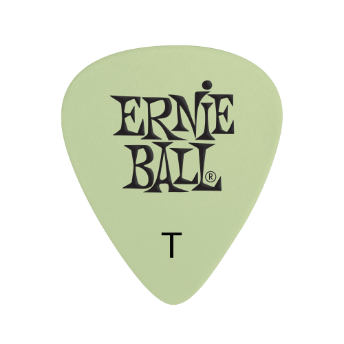 Ernie Ball P09224 ريش عزف جيتار من السليلوز - نحيفة بتوهج فائق - عبوة من 12 قطعة