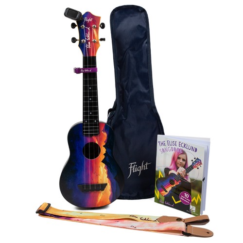 Flight TUS-EE SUNSET PACK Elise Ecklund Signature Travel Soprano Ukulele Bundle