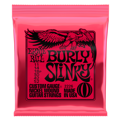 Ernie Ball P02226 Burly Slinky Nickelwound Electric Guitar Strings 11 - 52 Gauge