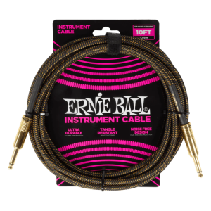 كابل آلات موسيقية مضفر من Ernie Ball طراز P06428 بطول 10 أقدام - Pay Dirt