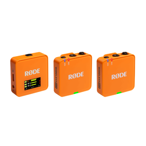 نظام ميكروفون لاسلكي مدمج Rode Wireless GO (الجيل الثالث) - البرتقالي