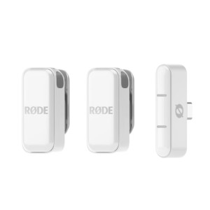ميكروفون لاسلكي فائق الصغر رود Wireless Micro، إصدار USB-C – باللون الأبيض