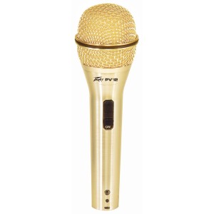 Peavey PVi® 2 ميكروفون غنائي ديناميكي أحادي الاتجاه قلبي النمط بمقبس 1/4 بوصة وكابل 1/4 بوصة ذهبي