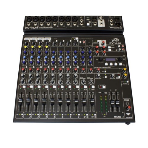 Peavey PV 14 AT - 14 Channel Mixer with Auto-Tune, Bluetooth, and USB - 03612682